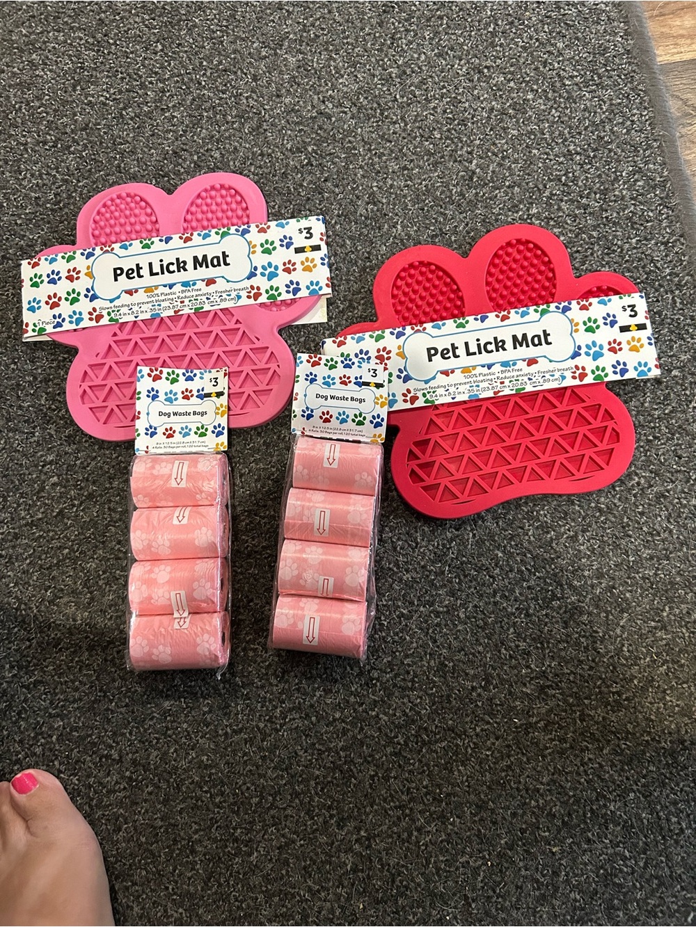 Unbranded Pink Pet Lick Mat - Paw-Shaped Doggy Treat Pad